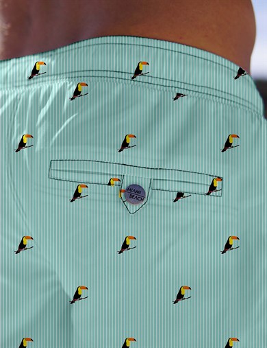 Dijital çizgili kuş baskılı mint erkek deniz şortERKEKmiami beach167-mint-sDijital Baskılı Erkek Deniz Şortu